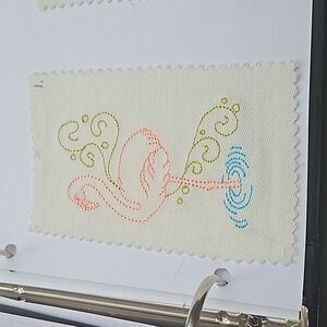 Handmade machine embroidery flamingo patch